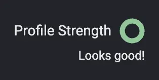 Google Business Profile strength indicator showing green Looks good rating
